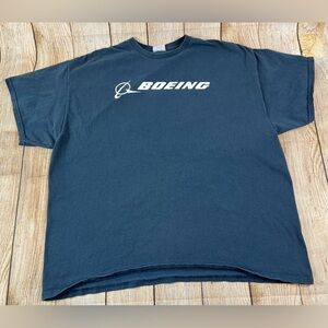 Mens Boeing Blue Graphic T Shirt Aviation Aerospace Logo Size XL